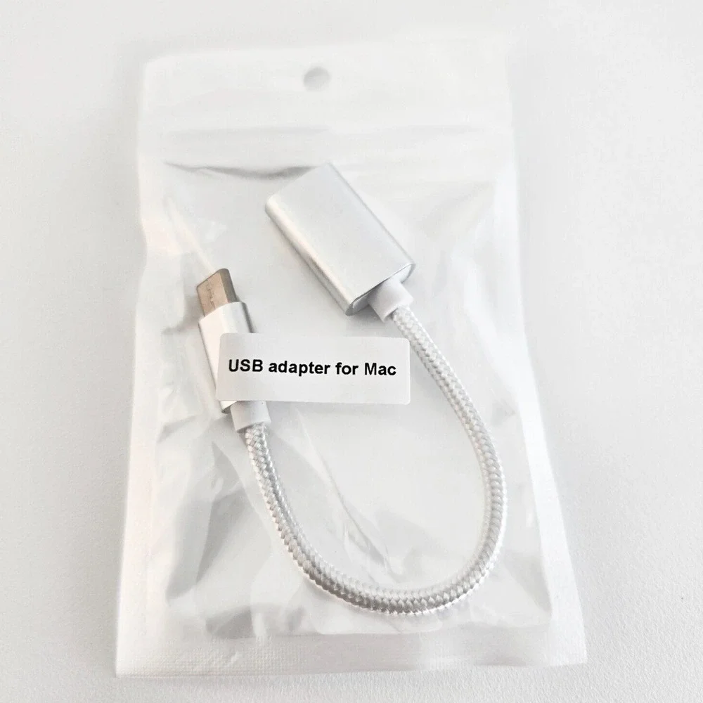 USB Adapter for MAC- Female USB Port with USB-C Male End White 6